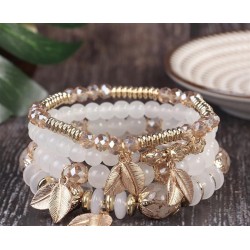 Bohemia ethnic style wings pendant  multilayer elasticity rope beads bracelet