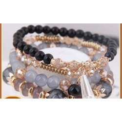 occidental style Bohemia multilayer beads   handmade crystal bracelet tassel c..