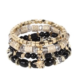 Bohemia ethnic style fashion owl pendant  multilayer crystal bracelet