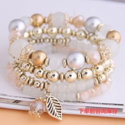 occidental style Bohemia ethnic style leaves pendant multilayer elasticity rop..