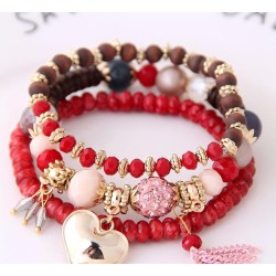 occidental style  Bohemian style love Alloy pendant  multilayer tassel elastic..