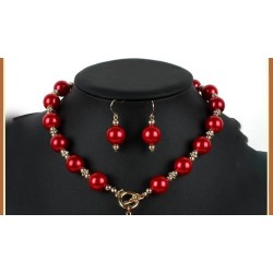 occidental style  brief fashion  Round imitate Pearl necklace earrings set