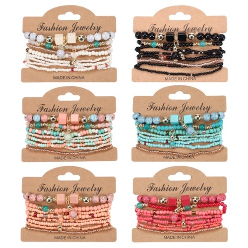 Bohemia woman bracelet  handmade beads romantic bracelet set  bracelet