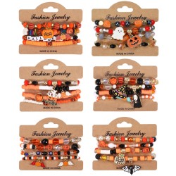 Halloween bracelet  skull beads  day Halloween
