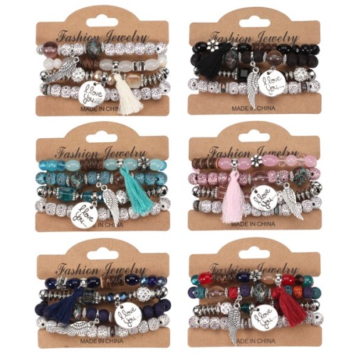occidental style  wings elements imitate Bohemian style multilayer bracelet