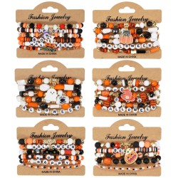 Halloween bracelet  Artificial crystal beads  bat shirt pendant bracelet