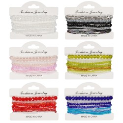 Bohemia Artificial crystal bracelet spring summer series multilayer beads elas..