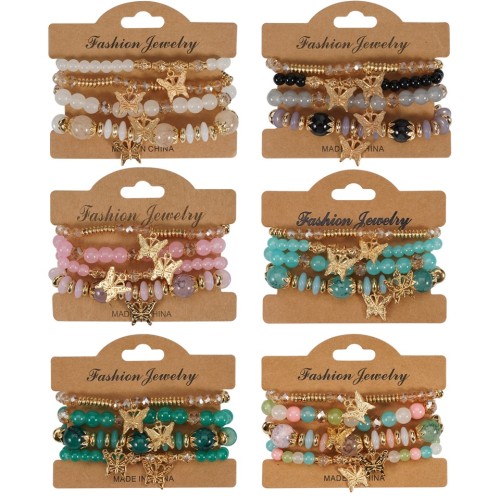 Bohemia butterfly pendant multilayer bracelet  bracelet