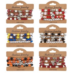 row elements day pendant elasticity  bracelet set