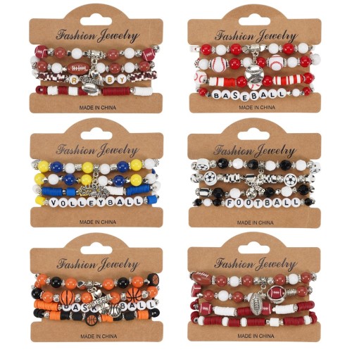 row elements day pendant elasticity  bracelet set