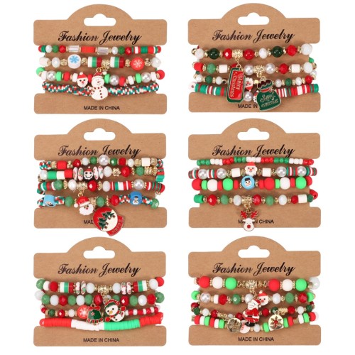 christmas bracelet  beads bracelet  christmas tree deer gift pendant bracelet