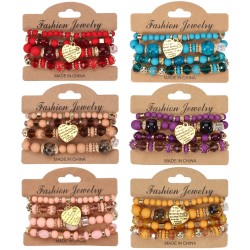 Bohemia wind original candy colors love pendant beads crystal bracelet woman