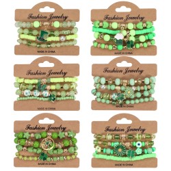bracelet small fresh color three clover pendant Word set