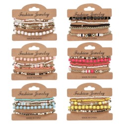 Bohemia bracelet  more beads bracelet  imitate Pearl elasticity gold bracelet ..