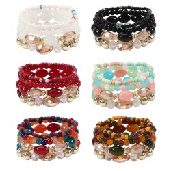 Bohemia beads bracelet fashion imitate agate crystal Rhinestone elasticity fou..