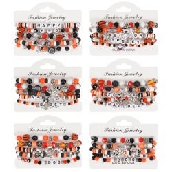 Halloween bracelet  skull pendant beads  day bracelet