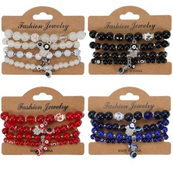 Bohemia bracelet  multilayer elasticity glass ceramic bracelet  beads