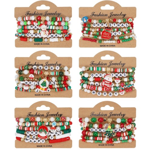 christmas bracelet  christmas tree deer pendant bracelet  christmas bracelet