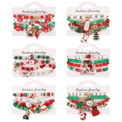 christmas bracelet  weave bracelet  christmas tree deer gift pendant bracelet
