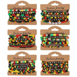 Africa women bracelet  June bracelet Bohemia multilayer black  beads elasticity ..
