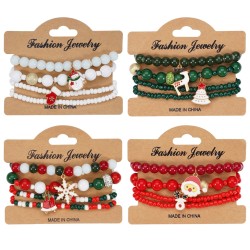 christmas bracelet  elasticity rope bracelet  snowflake christmas tree deer pe..