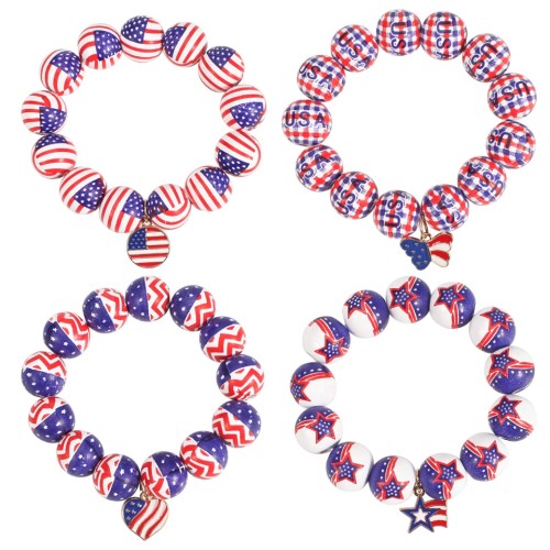 Wood bracelet pattern beads day bracelet