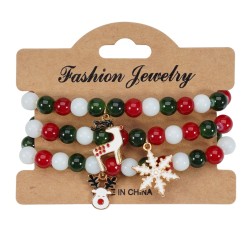 christmas bracelet  snowflake christmas tree deer pendant multilayer elasticit..