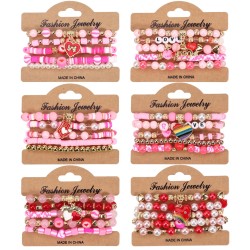 love pendant Artificial crystal bracelet  gift multilayer elasticity bracelet