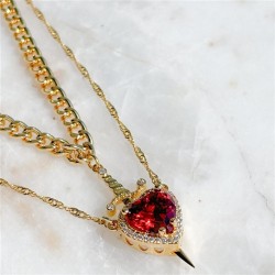 creative lovers pendant set love diamond clavicle chain gift necklace