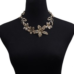 occidental style exaggerating gold silver short style Alloy diamond necklace f..