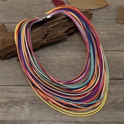 occidental style multilayer handmade weaveu leather lady necklace wind necklac..