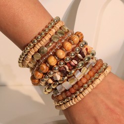 Bohemian style beach bracelet set  occidental style fashion handmade weave lad..
