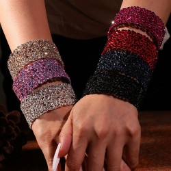 super embed Rhinestone multicolor width lady bangle  occidental style high