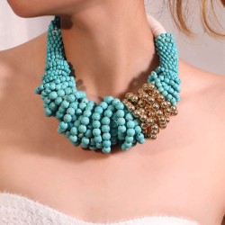 Bohemia turquoise necklace  original exaggerating lady clavicle chain