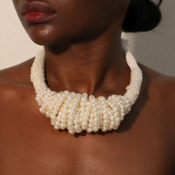 handmade beads imitate Pearl necklace  original exaggerating lady clavicle cha..