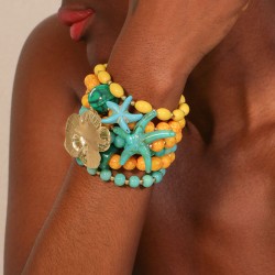 Bohemia wind handmade beads flowers starfish pendant bracelet set