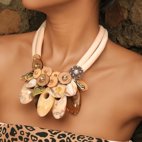 original handmade production natural Coir Shells exaggerating necklace