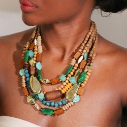 original multicolor mixing multilayer necklace