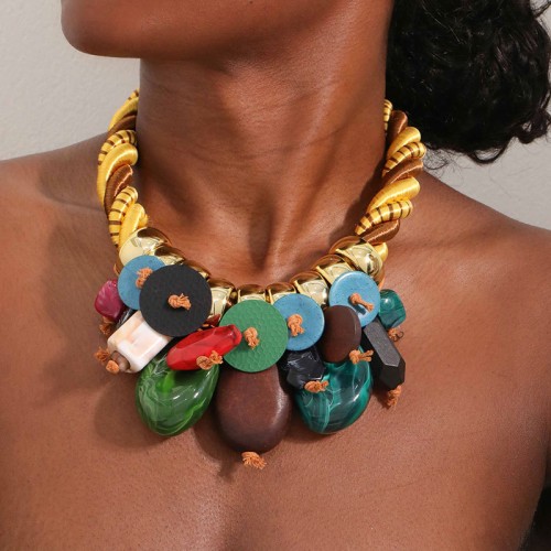original fashion style buttons pendant necklace  head fashion