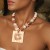 original handmade beads more necklace   geometry square pendant necklace
