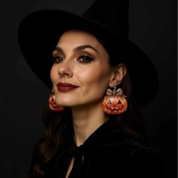 occidental style Halloween creative samll black Acrylic leopard bow woman