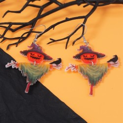 occidental style Halloween personality trend creative Acrylic lovely black wom..