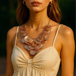 punk wind exaggerating geometry Metal layer necklace high wind
