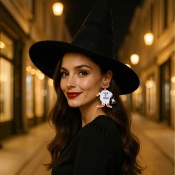 Halloween personality trend cartoon Alloy embed zircon head earring