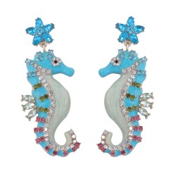 fashion temperament wind geometry Alloy diamond Five-pointed star enamel color..