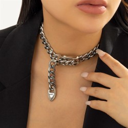 occidental style  punk chain belt buckle clavicle necklace woman  Metal geomet..