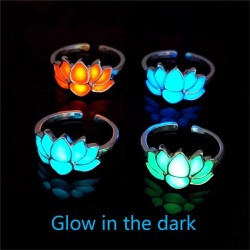 color night-luminous lotus lotus ring lady fashion flower