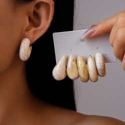 occidental style Acrylic Round drop earrings wind personality high Earring wom..
