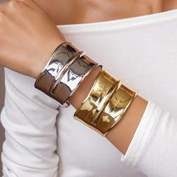 occidental style geometry layering bangle Metal high samll unique personality ..