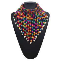 color Shells tassel necklace woman exaggerating Bohemia chain necklace